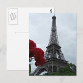 Prachtige rode rozen voor Eiffel Tower Post Card Briefkaart (Voorkant / Achterkant)