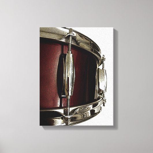 Prachtige rode snare drum canvas drummer art print (Voorkant)