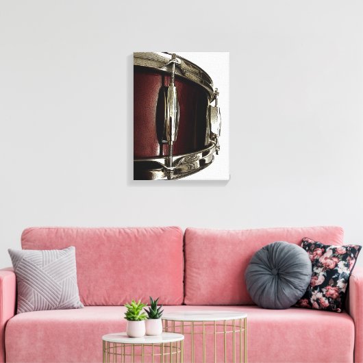 Prachtige rode snare drum canvas drummer art print (Insitu (Woonkamer))
