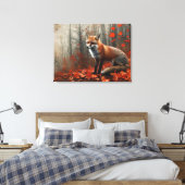  Prachtige Rode Vos Herfst Foliage 32x24 Canvas Afdruk (Insitu (Slaapkamer))