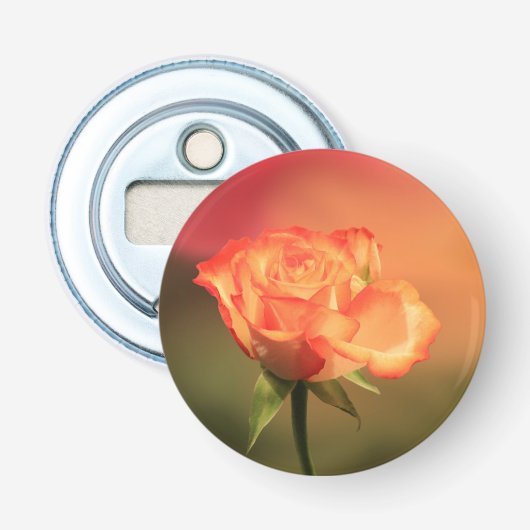 Prachtige Romantische foto van Roos Button Flesopener (Voorkant)