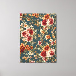 Prachtige romantische Rozen en prachtige bloemen Canvas Afdruk