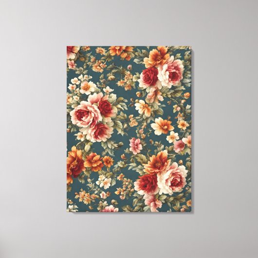 Prachtige romantische Rozen en prachtige bloemen Canvas Afdruk (Voorkant)