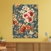 Prachtige romantische Rozen en prachtige bloemen Canvas Afdruk (Insitu (Woonkamer))