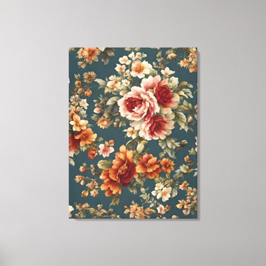 Prachtige romantische Rozen en prachtige bloemen Canvas Afdruk (Voorkant)