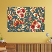 Prachtige romantische Rozen en prachtige bloemen Canvas Afdruk (Insitu (Woonkamer))