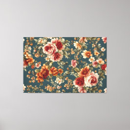 Prachtige romantische Rozen en prachtige bloemen Canvas Afdruk