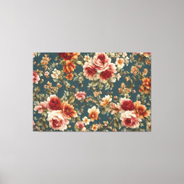 Prachtige romantische Rozen en prachtige bloemen Canvas Afdruk