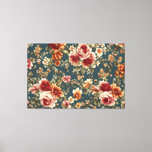 Prachtige romantische Rozen en prachtige bloemen Canvas Afdruk (Voorkant)