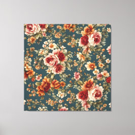 Prachtige romantische Rozen en prachtige bloemen Canvas Afdruk