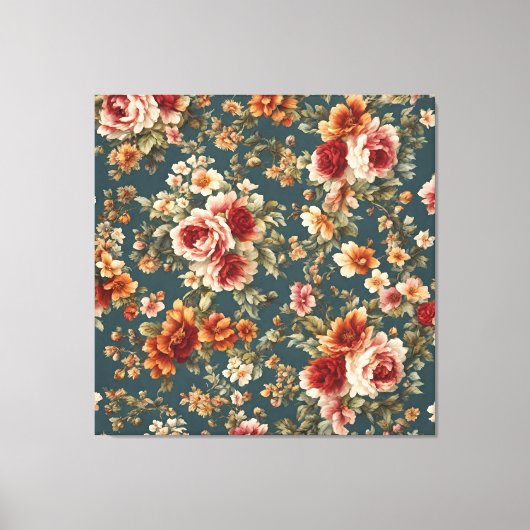 Prachtige romantische Rozen en prachtige bloemen Canvas Afdruk (Voorkant)