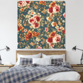 Prachtige romantische Rozen en prachtige bloemen Canvas Afdruk (Insitu (Slaapkamer))
