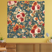 Prachtige romantische Rozen en prachtige bloemen Canvas Afdruk (Insitu (Woonkamer))