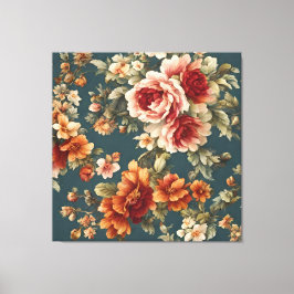 Prachtige romantische Rozen en prachtige bloemen Canvas Afdruk