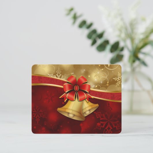 Prachtige Rood Gouden Kerstkaart (Staand voorkant)