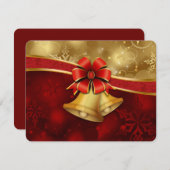 Prachtige Rood Gouden Kerstkaart (Voorkant / Achterkant)