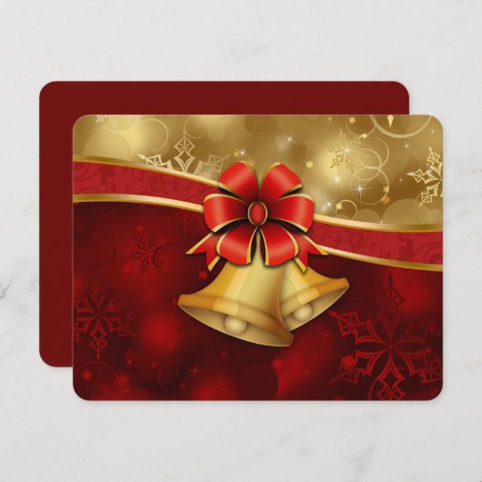 Prachtige Rood Gouden Kerstkaart (Voorkant / Achterkant)