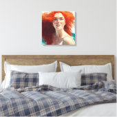 Prachtige roodharige die uit het water komt canvas afdruk (Insitu (Slaapkamer))