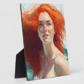 Prachtige roodharige die uit het water komt fotoplaat (Zijkant)