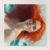 Prachtige roodharige die uit het water komt legpuzzel (Horizontaal)