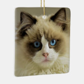 Prachtige rookkast met blauwe ogen keramisch ornament (Rechts)