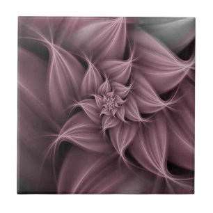 Prachtige Roos Bloem Fractal  Tegeltje