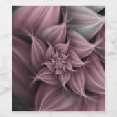 Prachtige Roos Bloem Fractal  Wijn Etiket (Enkel label)