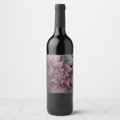 Prachtige Roos Bloem Fractal  Wijn Etiket (Voorkant)