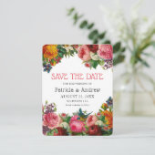 Prachtige  Roos Bloemenbruiloft Save The Date (Staand voorkant)