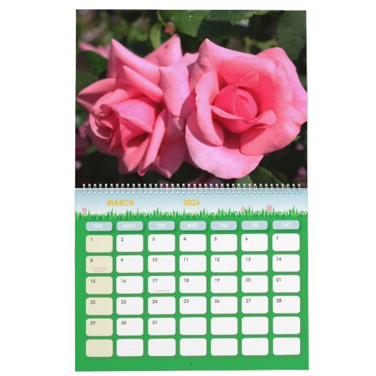 Prachtige Roos Flowers Kalender (Mar 2026)