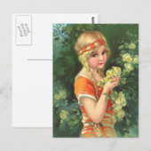 Prachtige Roos Girl Briefkaart (Voorkant / Achterkant)