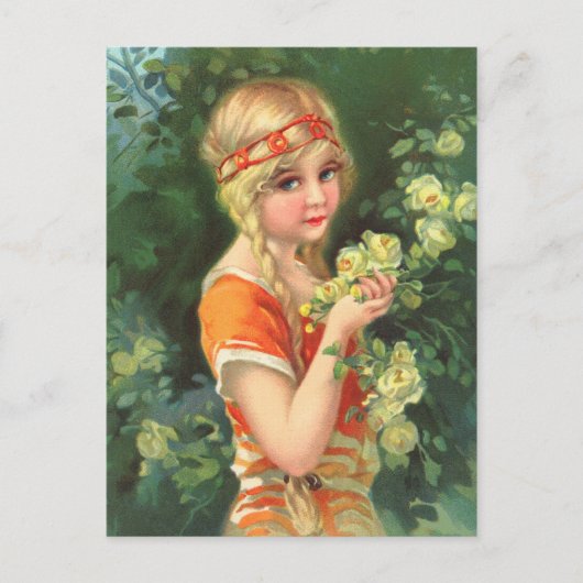 Prachtige Roos Girl Briefkaart (Voorkant)