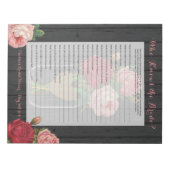 Prachtige Roos Mason Jar Vrijgezellenfeest Game 2 Notitieblok (Voorkant)