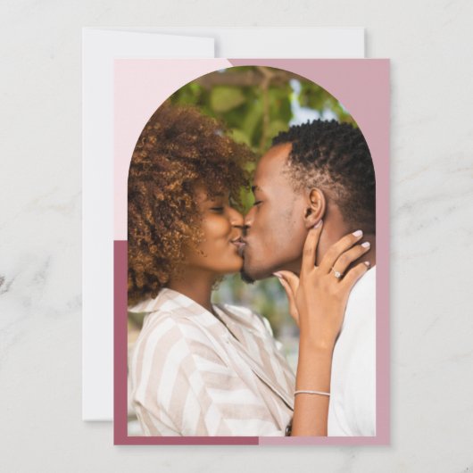 Prachtige Roos Twee Fotobruiloft Kaart (Achterkant)