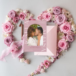 Prachtige Roos Twee Fotobruiloft Kaart