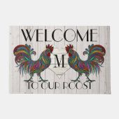 Prachtige Rooster Roost Welkom Deur Mat (Voorkant)