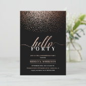 Prachtige rose goud / koper elke leeftijd verjaard kaart (Staand voorkant)