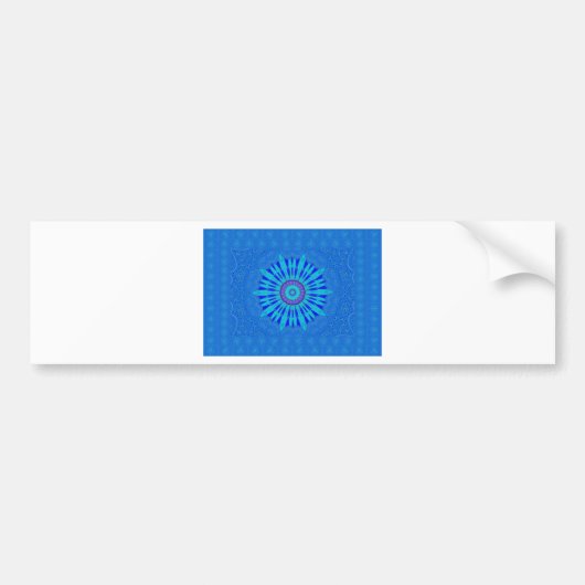 Prachtige Royal Blue Mandala Art Print Bumpersticker (Voorkant)