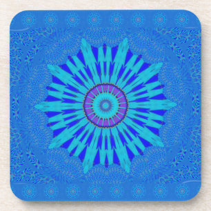Prachtige Royal Blue Mandala Art Print Drankjes Onderzetter