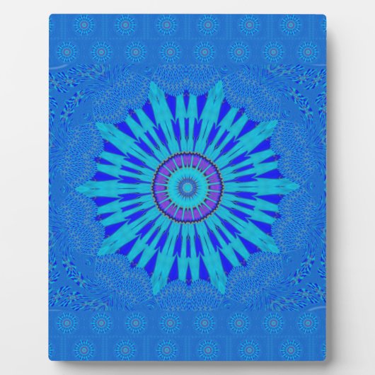 Prachtige Royal Blue Mandala Art Print Fotoplaat (Voorkant)