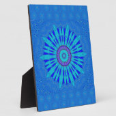 Prachtige Royal Blue Mandala Art Print Fotoplaat (Zijkant)