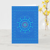 Prachtige Royal Blue Mandala Art Print Kaart (Gele Bloem)