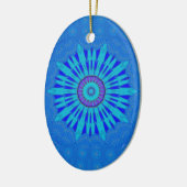 Prachtige Royal Blue Mandala Art Print Keramisch Ornament (Links)