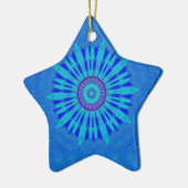Prachtige Royal Blue Mandala Art Print Keramisch Ornament (Links)