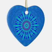 Prachtige Royal Blue Mandala Art Print Keramisch Ornament (Rechts)