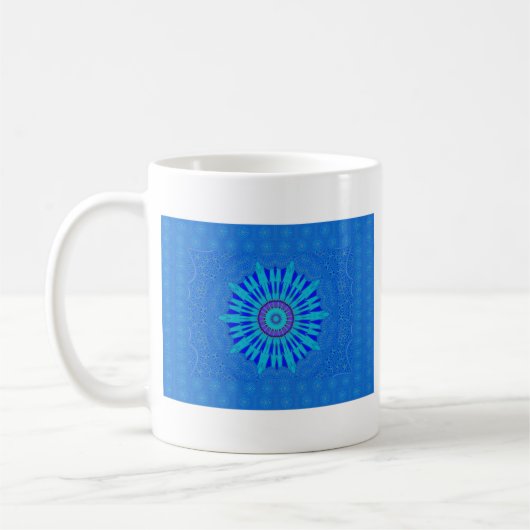 Prachtige Royal Blue Mandala Art Print Koffiemok (Links)