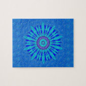 Prachtige Royal Blue Mandala Art Print Legpuzzel (Horizontaal)
