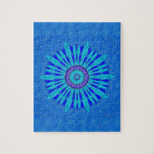 Prachtige Royal Blue Mandala Art Print Legpuzzel (Verticaal)