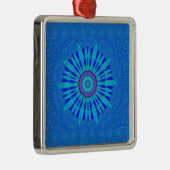 Prachtige Royal Blue Mandala Art Print Metalen Ornament (Rechts)