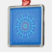 Prachtige Royal Blue Mandala Art Print Metalen Ornament (Links)